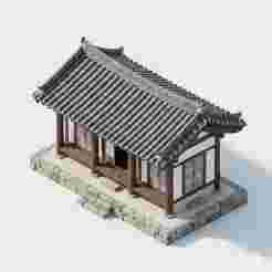 Traditional Korean Hanok House – Wooden Architecture 3D Model