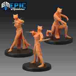 Catfolk Jaguar Huntress Set / Werejaguar Lady / Cat Folk Female Warrior