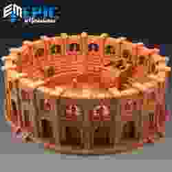 Legendary Arena / Colosseum with Statues / Roman Amphitheater Building