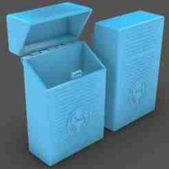 Cancer logo, lidded box for king size cigarette packs