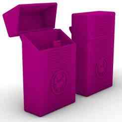 Cancer logo, lidded box for slim size cigarette packs