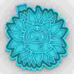 Ghost Kuromi on Sunflower - freshie mold - STL for silicone mold