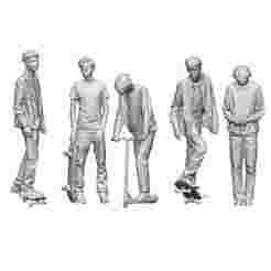 TEENAGERS SKATING & SCOOTING