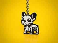 Chihuahua keychain in a Halloween Skeleton Edition