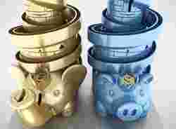 Piggy bank with coin slides "PIG" & "ELEPHANT" - collection!