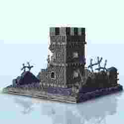 Brick tower in ruins 11 - Modern WW2 Cold Era Afghanistan Iraq North Africa Afrikakorps Tunisia Lybia Desert