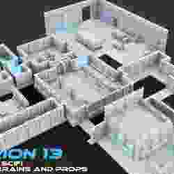 Hyperion 13 – scifi modular tiles and props