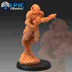 Jetpack Bandit Rifle / Male Human Soldier / Steampunk Tech Character