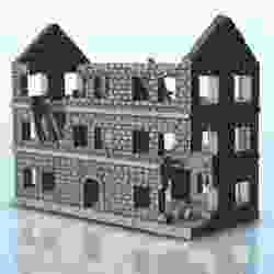 Ruin of brick building - Modern WW2 Cold Era Afghanistan Iraq North Africa Afrikakorps Tunisia Lybia Desert