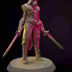 Lioness-headed duelist miniature