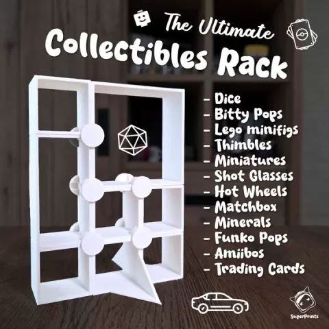 The Ultimate Modular Collectibles Display Rack (Minis, Hot Wheels, Funko, Shots, TCG & more) by SuperPrints