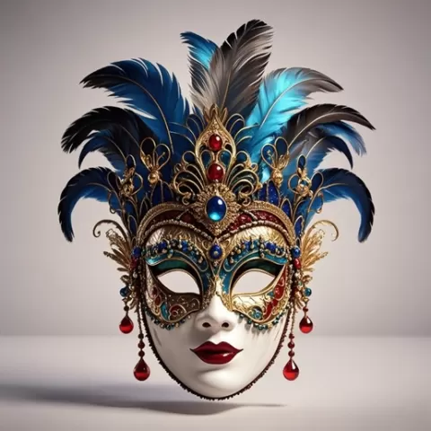 4125 Venetian Carnival Mask Color 3D Model, figurine, fashion, cosplay, character, gothic, magic, Halloween, DND, ARTE, art, decorative, minimalist, miniature, fantasy, skull, venetian, carnival, STL