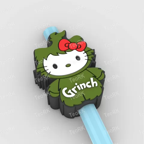 Straw Topper HELLO KITTY GRINCH - TeoRk