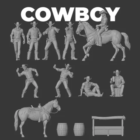 Cowboy diorama figure