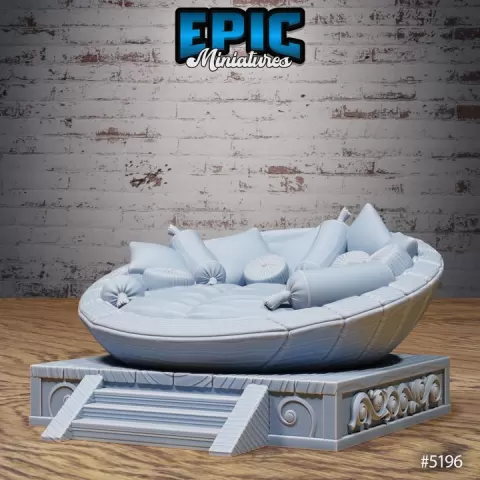 Beds With A Lot Of Pillows V2 / Oriental Environment / Desert Decoration Items / Egyptian Dungeon Equipment / Sand Area Theme / Dune Encounter by Epic-Miniatures