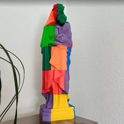 Statue of the Virgin Mary - Throne of Wisdom. Pop Art version . 20 parts