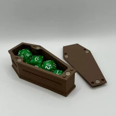 Wooden Coffin Dice Box for RPG, Dungeons and Dragons, Magic the Gathering, or any other table top game by Glenn Brown