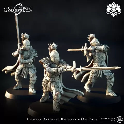 Domani Republic Knights Unit – On Foot – Presupported – OPR Compatible by The Printing Goes Ever On