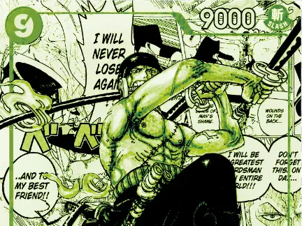 Hueforge Carta manga One piece de ZORO