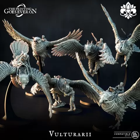 Domani Republic Vulturarii Unit – Flying Cavalry – Presupported – OPR Compatible by The Printing Goes Ever On