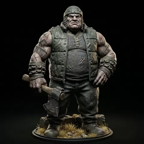 Orion Malaki Townfolk Forester - Lumberjack – Grimdark Fantasy NPC Miniature STL Set (32mm Tabletop RPG)