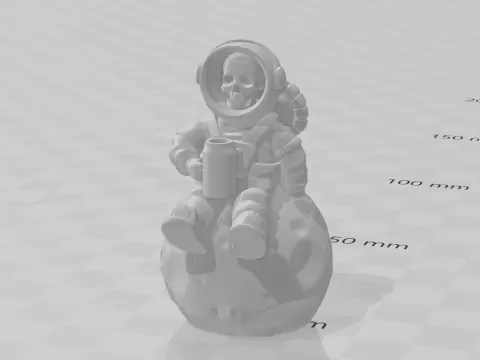 Skeleton Space Man, Drinking Coffee on the Moon.