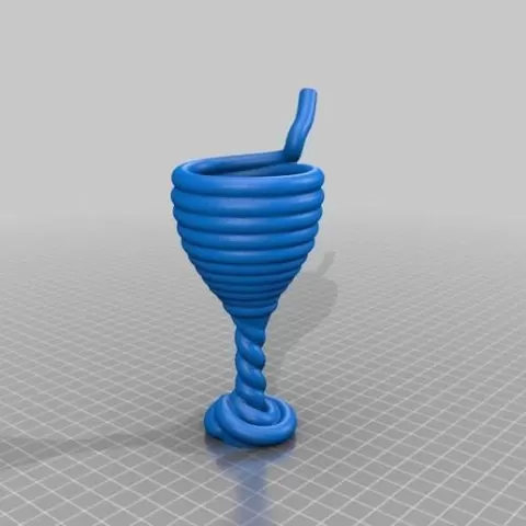 Spiraled drinking straw cup