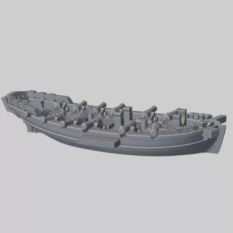 GB British Cutter HMS Alert (10 guns), 1777-79 & Blender Exporter, AOA-GB-51 by Turner Miniatures
