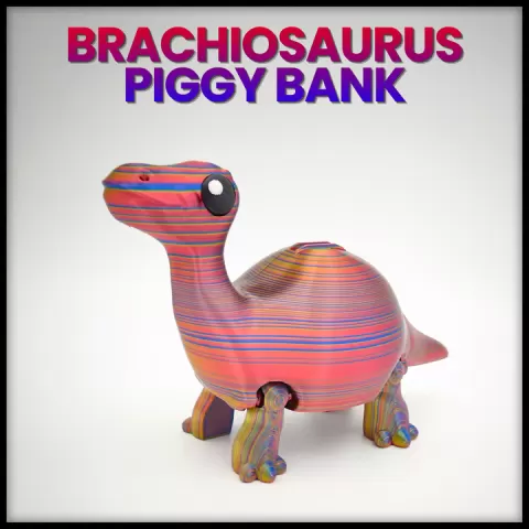 Brachiosaurus PiggyBank - Dinosaur - Money storage - Articulated - No Supports by EndK7