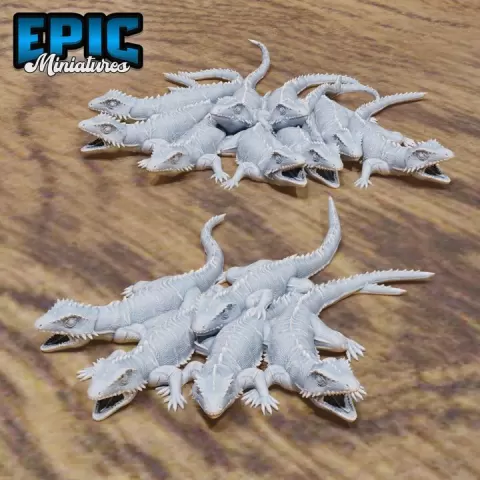 Lizard Swarm Set / Reptile Beast / Wild Animal / Draconic Creature / Dragon Servant Monster / Dragonkin Minion / Drake Army Encounter by Epic-Miniatures