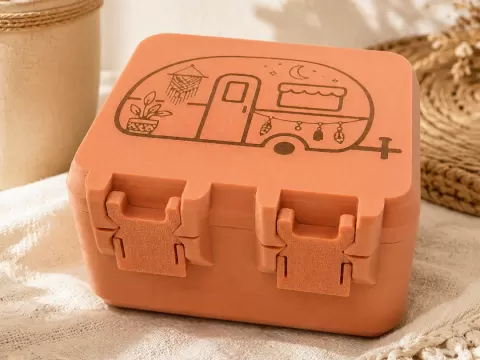 Boho Camper Aufbewahrungsbox mit Schnappverschluss