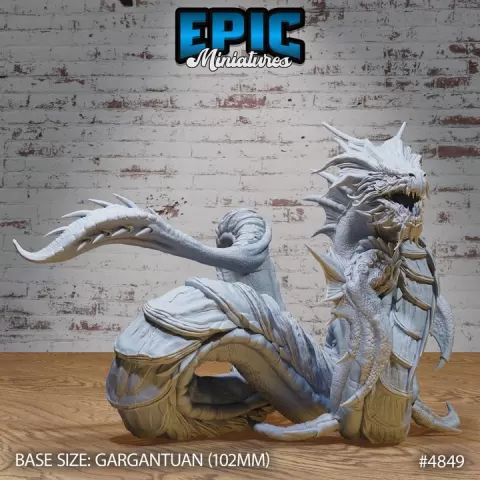Ancient Leviathan / Ocean God / Legendary Sea Serpent / Water Demon Creature / Underwater Monster / Evil Swimmer / Aqua Beast / Nature Deity / Wave Shaper / Mythical Divinity / River War Army by Epic-Miniatures