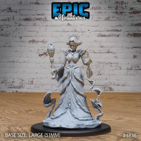 Undine Princess / Water Elemental / Ocean Spirit / Sea Nymph / Nature Deity / Aqua Warrior / Female Underwater Fighter / Ancient Swimmer / Mythical Humanoid Creature / Greek Myth / River War Army by Epic-Miniatures