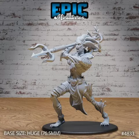 Sea Titan Tethys Attack / Ocean Goddess / Water Deity / Majestic Aqua Warrior / Female Underwater Leader / Greek Myth / Mythical God / Ancient Fighter / Evil Swimmer / River War Army by Epic-Miniatures