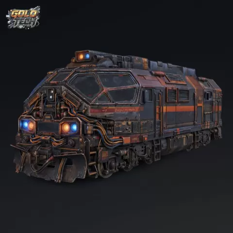 Cyber Train - Futuristic Locomotive, Cyberpunk x Metro Inspired by GoldTech