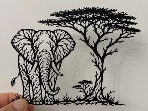 Decor elephant with tree