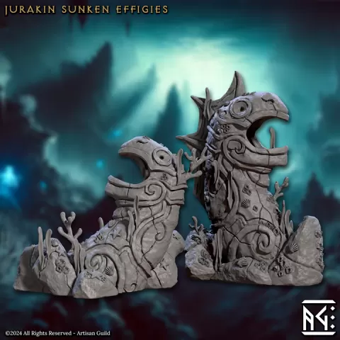Jurakin Sunken Effigyes - Scatter Terrain (Mirmidons of the Death-Tide) by Artisan Guild