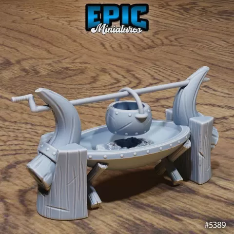Food Flame V1 / Medieval Hut Environment / House Decoration / Village Build Items / Living Equipment / Humanoid Construct Theme / Architecture Item by Epic-Miniatures