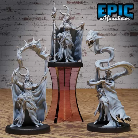 Dragon Blood Shamaness Set / Utopian Female Warrior / Humanoid African Fighter / Tribal Wizard / Elementary Magician / Southern Folk / Safari Encounter by Epic-Miniatures