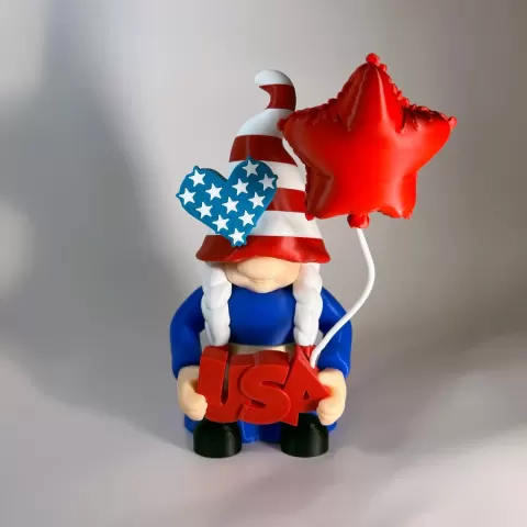 Girl Build-A-Gnome 4th of July Add-On Bundle | Patriotic Gnome Accessories | USA Sign Balloon Hat