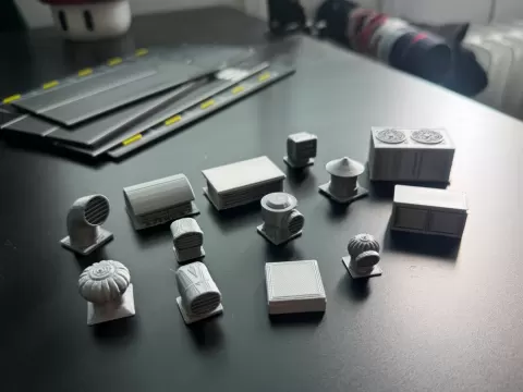 Rooftop accessories for 1:64 scale diorama / cars