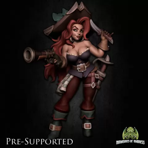 Grace The Pirate Woman [PRE-SUPPORTED] Female Assassin Rogue Thief by Miniatures of Madness