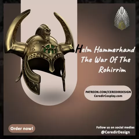 Helm Hammerhand Helmet lord of the rings 3D DIGITAL DOWNLOAD - CeredirDesign