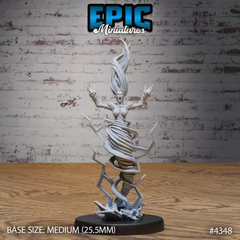 Air Elemental Female Scream / Airy Deity / Ancient Greek Warrior / Giant Tornado / Roman Myth Wind God / Element Primordia / Magical Beast by Epic-Miniatures