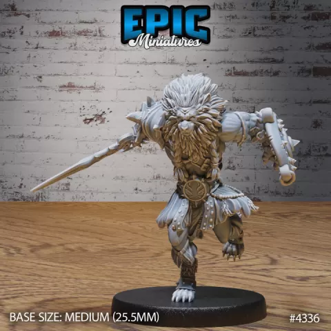 Nemean Lion Folk Attack / Ancient Greek Warrior / Roman Myth Fighter / Wild Animal Hero / Evil Creature / Southern Predator / Utopian Beast / Feline Cat Monster / Mythology Encounter by Epic-Miniatures