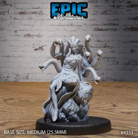 Medusa Bipedal Sitting / Half Snake Woman / Female Lamia / Serpent Haired Beast / Evil Humanoid Warrior / Ancient Greek Roman Myth Encounter by Epic-Miniatures