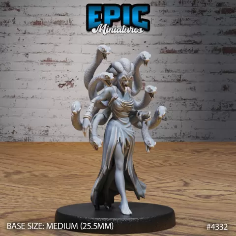 Medusa Bipedal / Half Snake Woman / Female Lamia / Serpent Haired Beast / Evil Humanoid Warrior / Ancient Greek Roman Myth Encounter by Epic-Miniatures