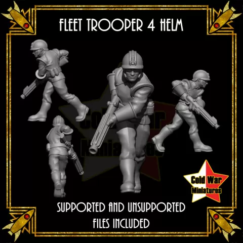 Fleet Trooper 4 - Running Gun Down by Cold War Miniatures