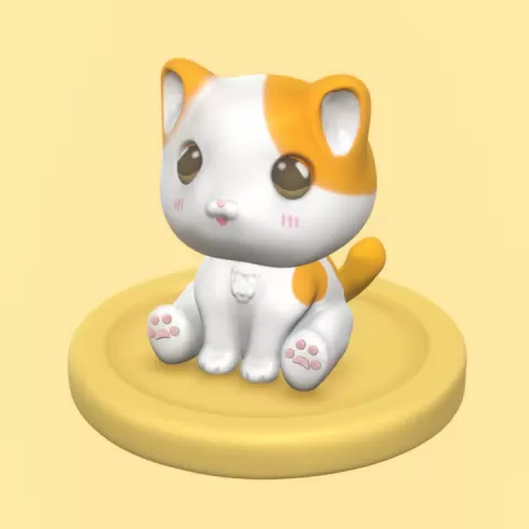 Cute Sitting Cat by UniQrint