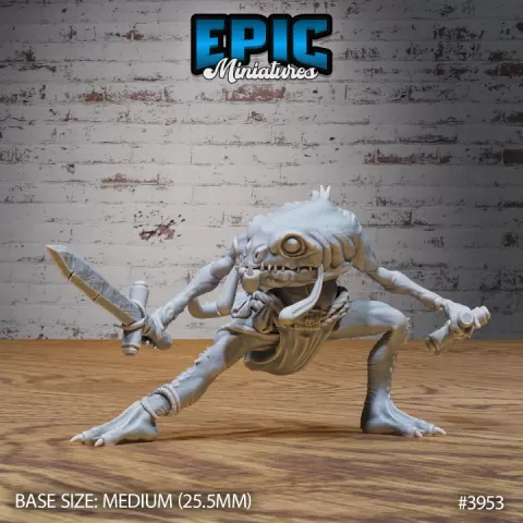 Dark Fish Folk Swords / Fishfolk / Men-Fish / Sahuagin / Humanoid Fish / Water Warrior / Sea Fighter / Aqua Beast / Ocean Encounter by Epic-Miniatures